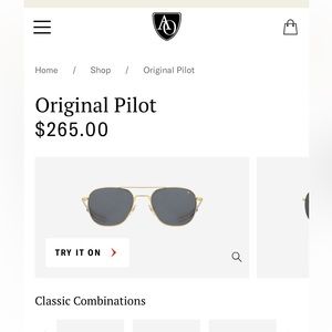 AO Eyewear Original Pilot Sunglasses